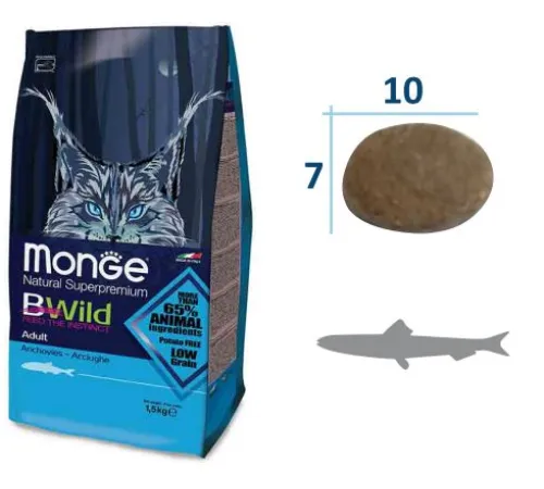 Monge Cat Bwild Low Grain Adult (Анчоус) 1,5 кг