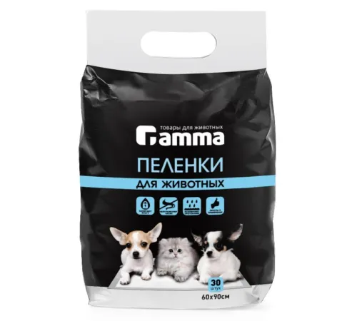 Gamma Пеленки для животных, 60х90 см (30 шт/уп)