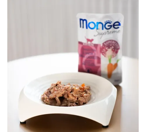 Monge Supreme Kitten Пауч из тунца с киноа и мини-морковью, 80 г