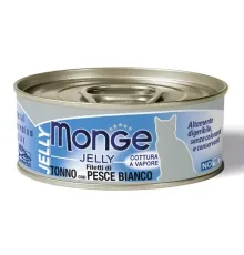 Monge Gelly Adult Cat Консервы с желтоперым тунцом и белой рыбой, 80 г