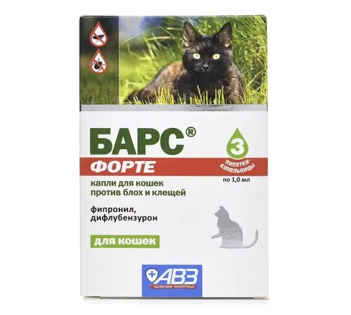 Агроветзащита Барс ФОРТЕ капли для кошек, 1 пипетка