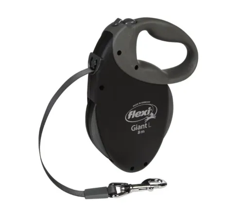 Поводок-рулетка Flexi Giant No Neon, лента, черный, L 8 м