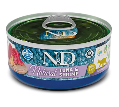 Консервы Farmina N&D Natural Cat (Тунец, креветки), 70 г