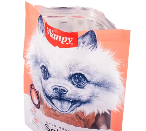 Wanpy Dog Лакомые кусочки из нежного лосося в форме рыбок, 100 г