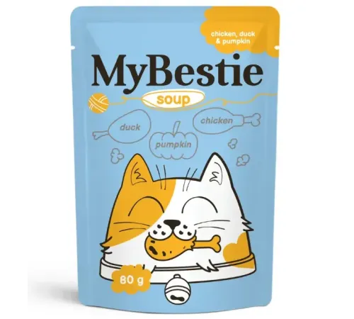 MyBestie Суп для кошек (Курица, утка и тыква), 80 г