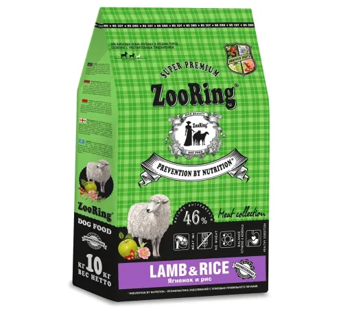 ZooRing Adult Dog Lamb&Rice (Ягненок, рис), 10 кг