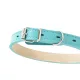 Mr.Kranch Ошейник кожаный прямой, бирюзовый, 33-40 см