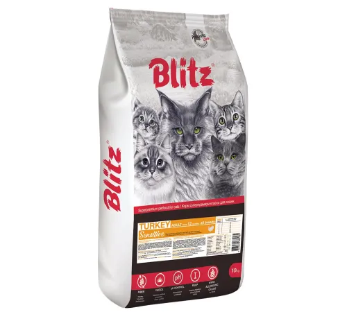 BLITZ Sensitive Adult Cat (Индейка) 10 кг
