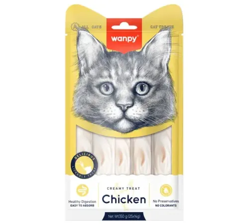 Wanpy Cat Нежное пюре из курицы, 25 шт х 14 г