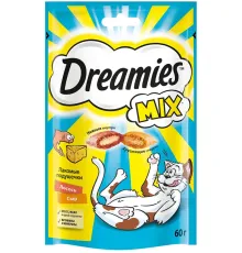 Dreamies Подушечки для кошек с лососем и сыром, 60 г