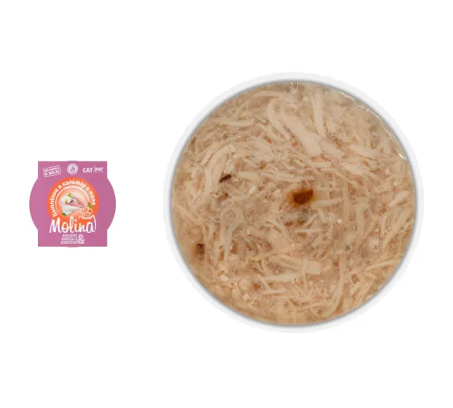 Molina Консервы для кошек (Цыпленок и кальмар в желе), 75 г