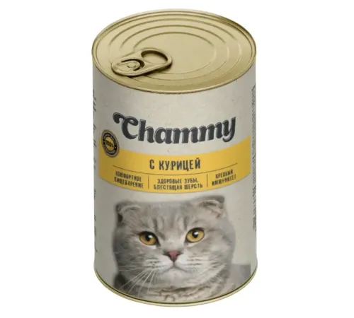 Chammy Консервы для кошек (Курица в соусе), 415 г