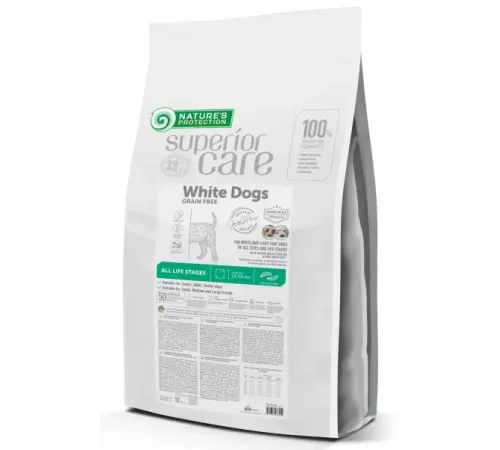 Nature's Protection White Dogs GF Superior Care All Breed (Насекомые), 10 кг