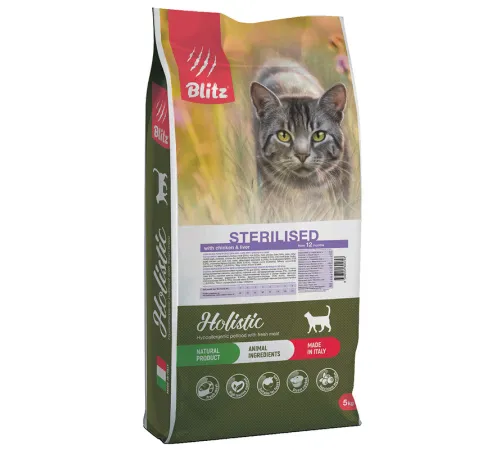BLITZ Holistic LG Adult Sterilised Cat (Курица, печень) 5 кг