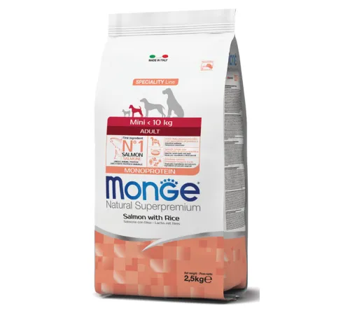 Monge Dog Speciality Adult Mini (Лосось, рис) 7,5 кг