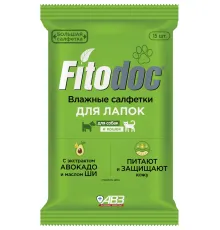 Агроветзащита Fitodoc Влажные салфетки для лап, 15 шт