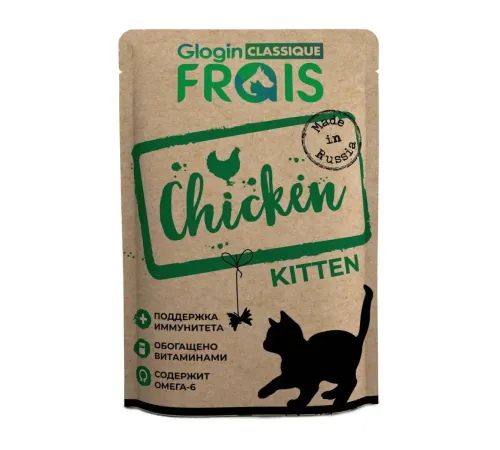 Frais Classique Kitten Кусочки в соусе с курицей, 85 г