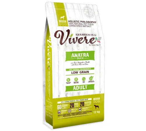 Vivere Dog Adult Medium (Утка), 3 кг