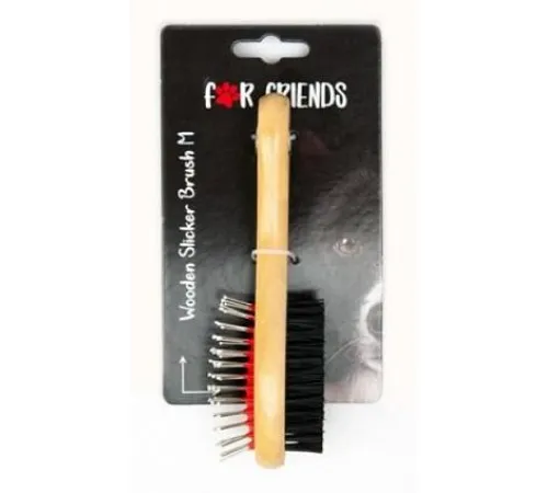 For Friends Щетка двусторонняя с деревянной ручкой, S 5х17,5 см