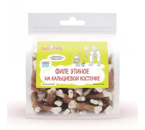 Dog Fest Филе утиное на кальциевой косточке, 500 г