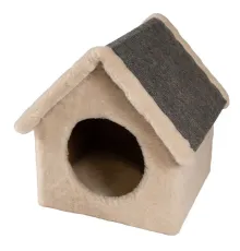 Cat House Домик-будка, 38 см, ковролин Бежевая