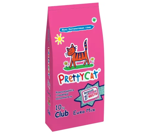 PrettyCat Наполнитель бентонитовый Euro Mix, 10 кг