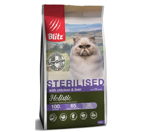 BLITZ Holistic LG Adult Sterilised Cat (Курица, печень) 400 г