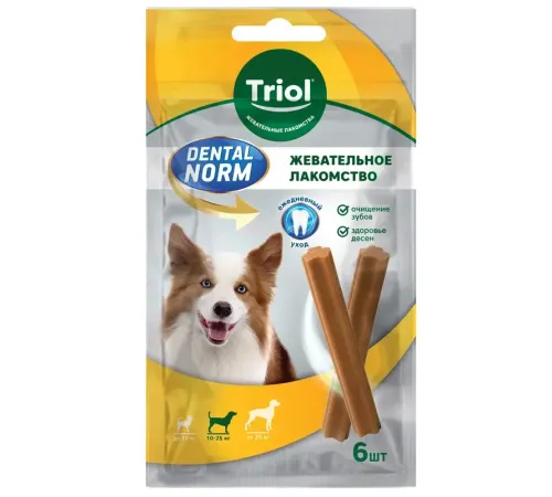 Triol DENTAL NORM Палочки жевательные для средних пород, 150 г (6 шт/уп)