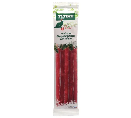 ТИТБИТ Колбаски Фермерские для кошек (Новогодняя коллекция), 20 г