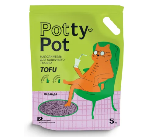 Potty-Pot Наполнитель ТОФУ Лаванда, 12л (5 кг)