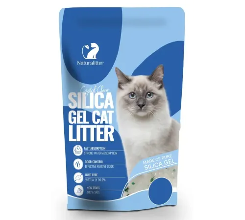 Naturalitter Silica Gel Cat Litter Зеленый чай, 3,8 л