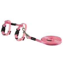 Rogz Шлейка+поводок Sparklecat Pink (длина поводка 1.8 м, грудь 19,8-30 см)