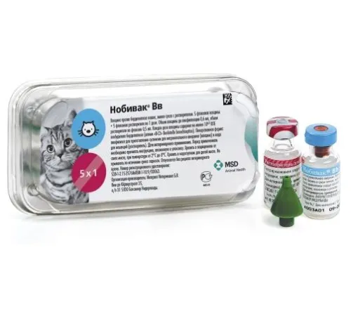MSD Animal Health Нобивак Bb 5 доз/уп + растворитель