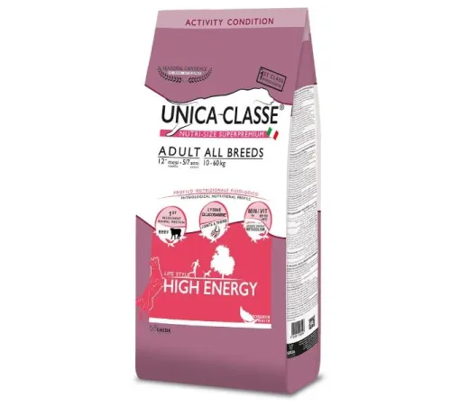 Unica Classe Adult All Breeds High Energy (Говядина) 12 кг