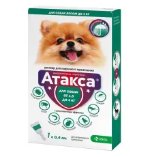 KRKA Капли АТАКСА для собак до 4 кг, 1х0,4 мл