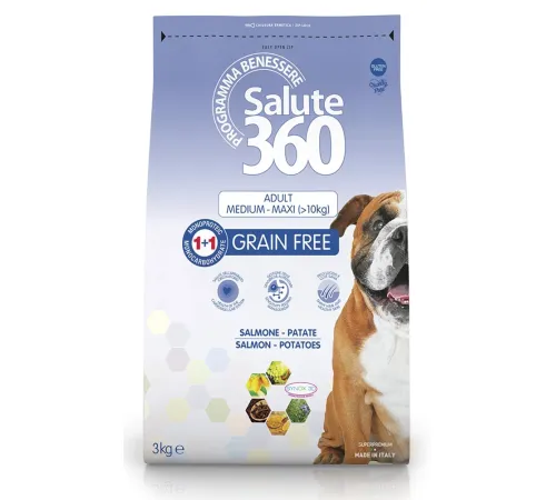 Salute 360 Grainfree Adult Medium/Maxi (Лосось, картофель), 3 кг