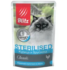 BLITZ Classic Sterilised Adult Cat (Курица и брусника), 85 г