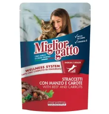 Miglior Gatto Кусочки в соусе (Говядина и морковь), 100 г