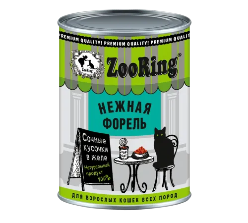 ZooRing Cat Кусочки в желе (Форель), 400 г х 6 шт