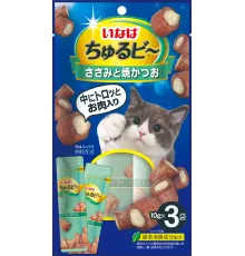 INABA Churu Bee Запеченные трубочки (Тунец Кацуо и куриное филе), 10 г х 3 шт (упаковка)
