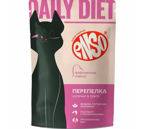 ENSO Daily Diet Пауч для кошек (Перепелка в соусе), 85 г