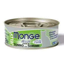 Monge Gelly Adult Cat Консервы с желтоперым тунцом и сурими, 80 г
