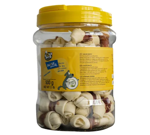 Lolo Pets Узловая кость из мяса утки, 500 г (банка)