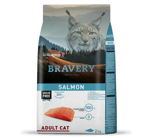 BRAVERY Adult Cat (Лосось), 2 кг
