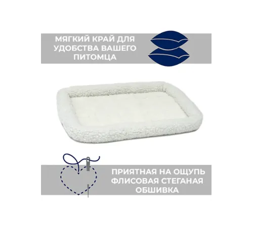 MidWest Лежанка флисовая Quiet Time Deluxe, белая, 55х33 см