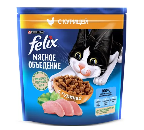 Felix Мясное объедение для взрослых кошек (Курица), 1,3 кг