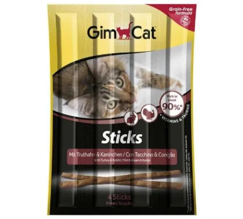 GimCat Палочки с индейкой и кроликом, 4 шт/уп.