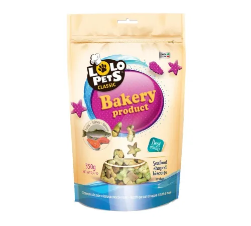 Lolo Pets Печенье для для собак Косточки mix с лососем, 350 г