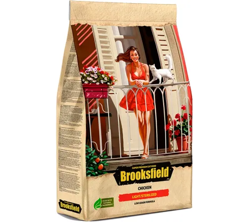 Brooksfield Low Grain Adult Cat Light/Sterilized (Курица) 400 г