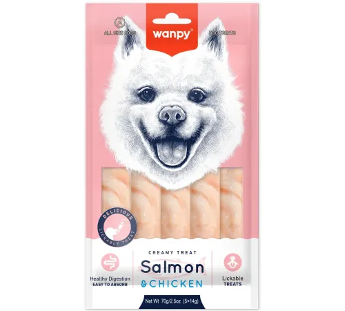 Wanpy Dog Нежное пюре из лосося и курицы, 70 г